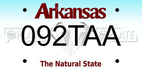 092TAA Arkansas License Plate