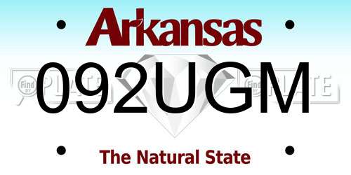092UGM Arkansas License Plate