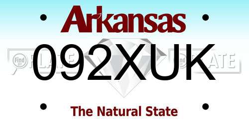 092XUK Arkansas License Plate