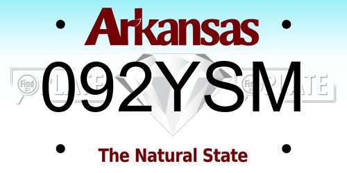 092YSM Arkansas License Plate