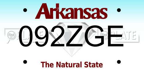 092ZGE Arkansas License Plate