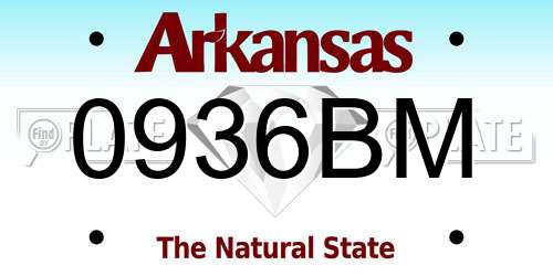 0936BM Arkansas License Plate