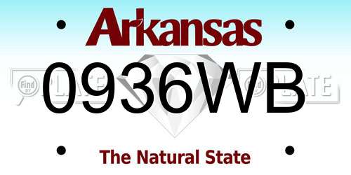 0936WB Arkansas License Plate