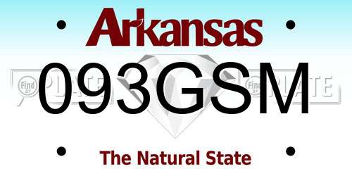093GSM Arkansas License Plate