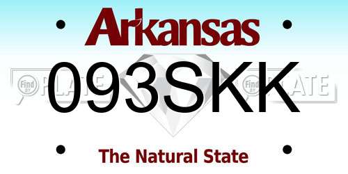 093SKK Arkansas License Plate