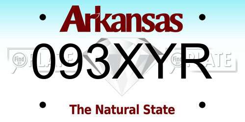 093XYR Arkansas License Plate