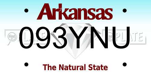093YNU Arkansas License Plate