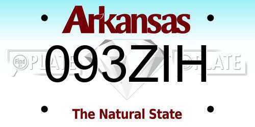 093ZIH Arkansas License Plate