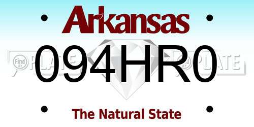 094HR0 Arkansas License Plate
