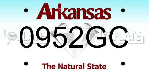 0952GC Arkansas License Plate