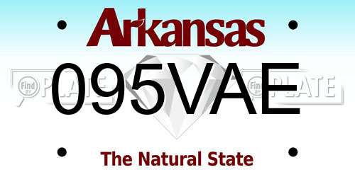 095VAE Arkansas License Plate