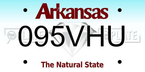 095VHU Arkansas License Plate
