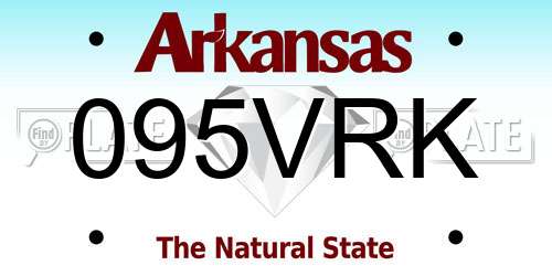 095VRK Arkansas License Plate