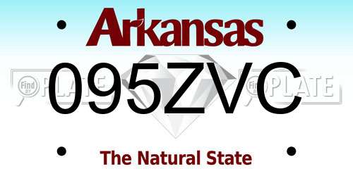 095ZVC Arkansas License Plate
