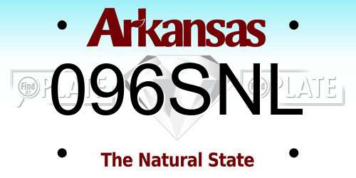 096SNL Arkansas License Plate