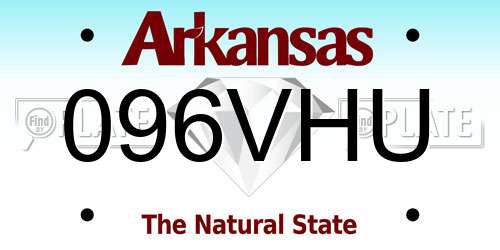 096VHU Arkansas License Plate