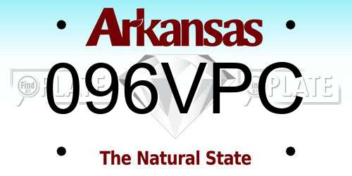 096VPC Arkansas License Plate