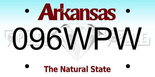 096WPW Arkansas License Plate