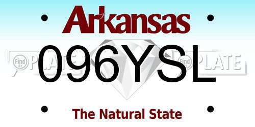 096YSL Arkansas License Plate