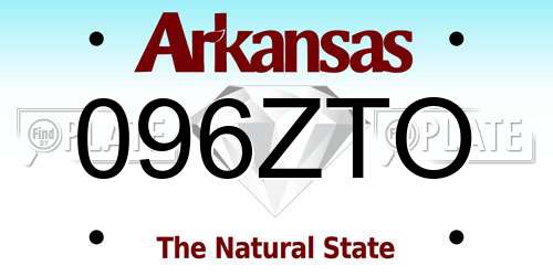096ZTO Arkansas License Plate