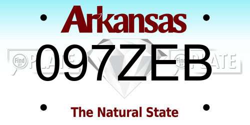 097ZEB Arkansas License Plate