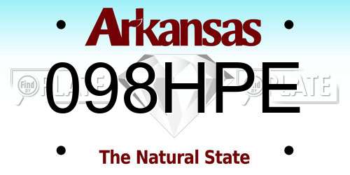 098HPE Arkansas License Plate