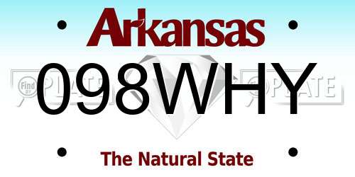 098WHY Arkansas License Plate