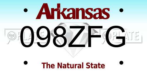 098ZFG Arkansas License Plate