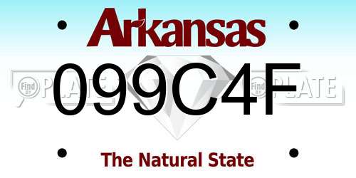 099C4F Arkansas License Plate