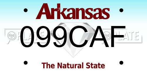 099CAF Arkansas License Plate