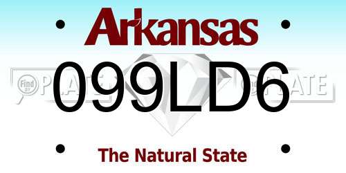 099LD6 Arkansas License Plate