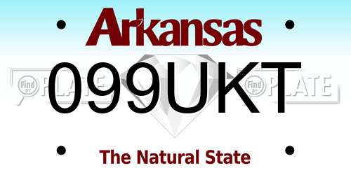 099UKT Arkansas License Plate