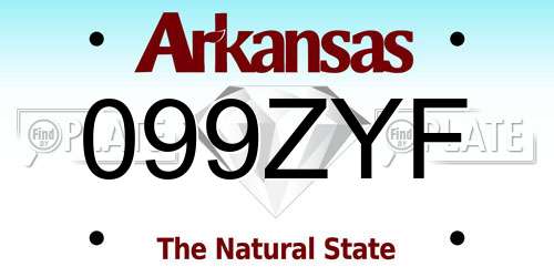 099ZYF Arkansas License Plate