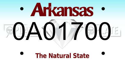 0A01700 Arkansas License Plate