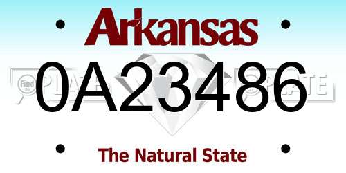 0A23486 Arkansas License Plate