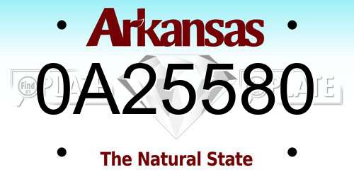 0A25580 Arkansas License Plate