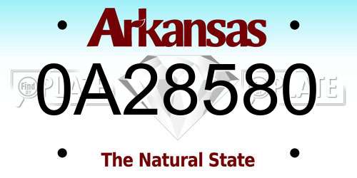 0A28580 Arkansas License Plate