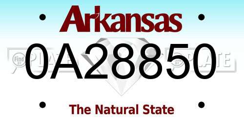 0A28850 Arkansas License Plate