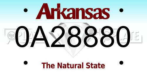 0A28880 Arkansas License Plate