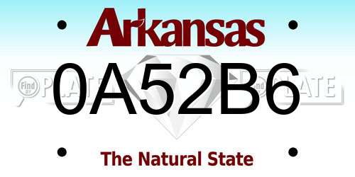 0A52B6 Arkansas License Plate