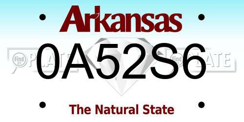 0A52S6 Arkansas License Plate