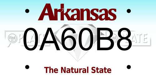 0A60B8 Arkansas License Plate