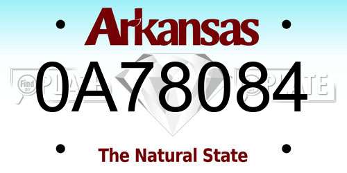 0A78084 Arkansas License Plate