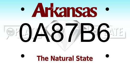 0A87B6 Arkansas License Plate