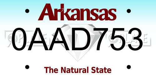 0AAD753 Arkansas License Plate