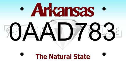 0AAD783 Arkansas License Plate