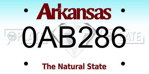 0AB286 Arkansas License Plate
