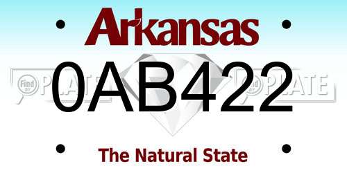 0AB422 Arkansas License Plate