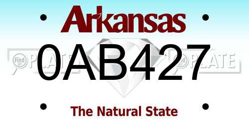 0AB427 Arkansas License Plate