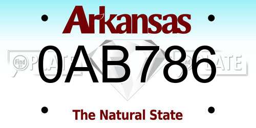 0AB786 Arkansas License Plate